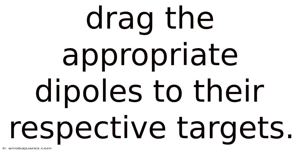 Drag The Appropriate Dipoles To Their Respective Targets.