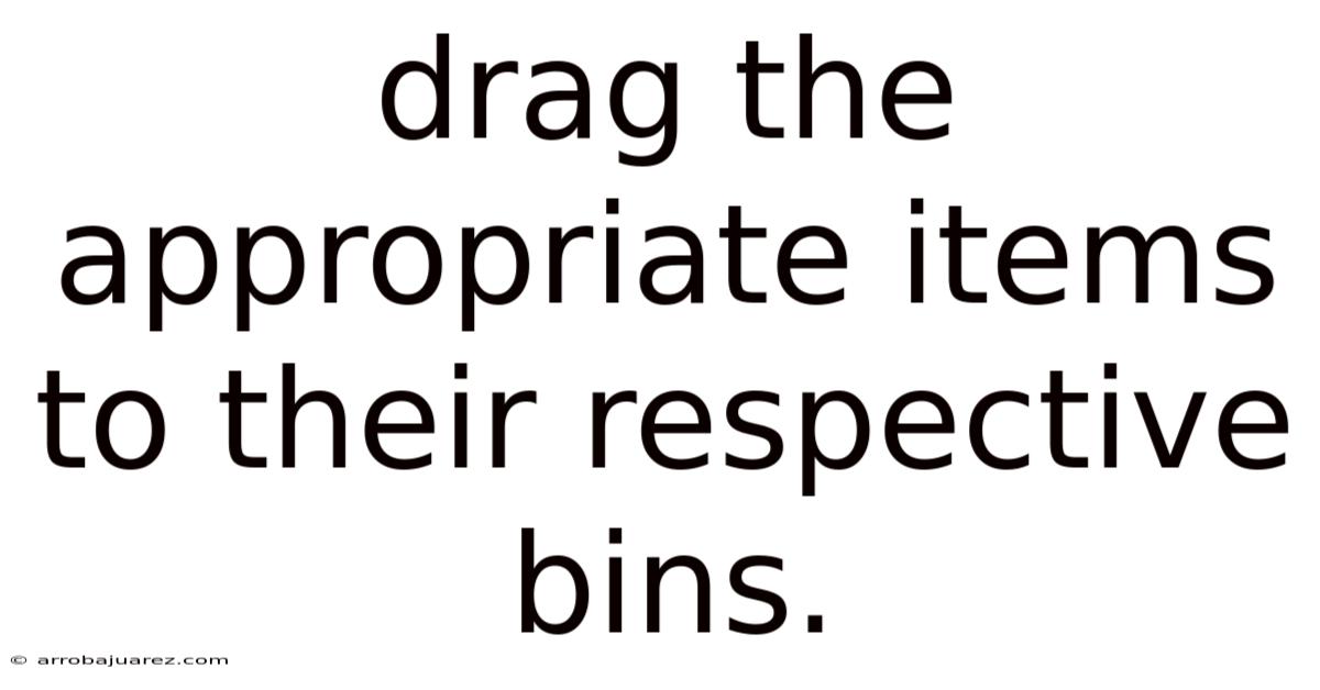 Drag The Appropriate Items To Their Respective Bins.