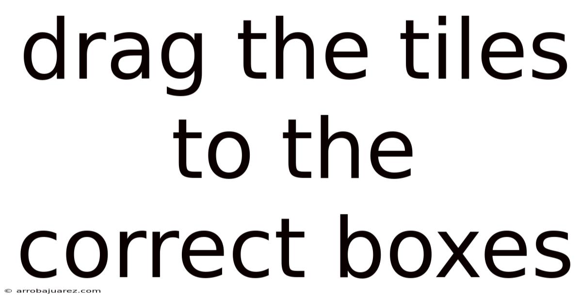 Drag The Tiles To The Correct Boxes