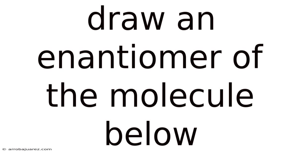 Draw An Enantiomer Of The Molecule Below