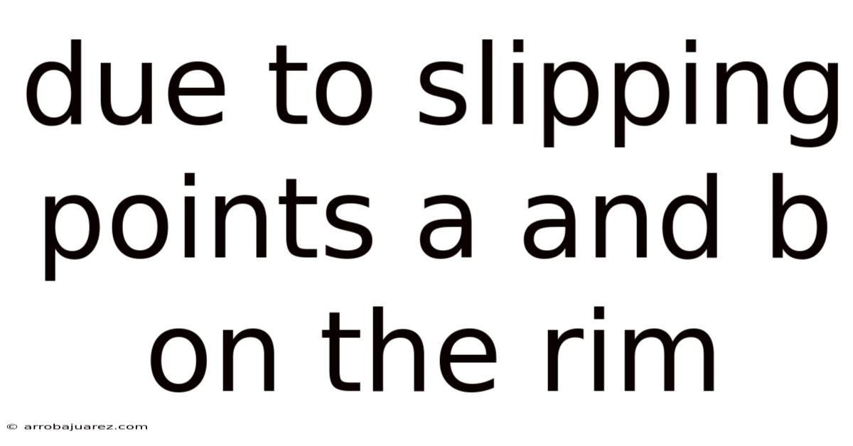 Due To Slipping Points A And B On The Rim