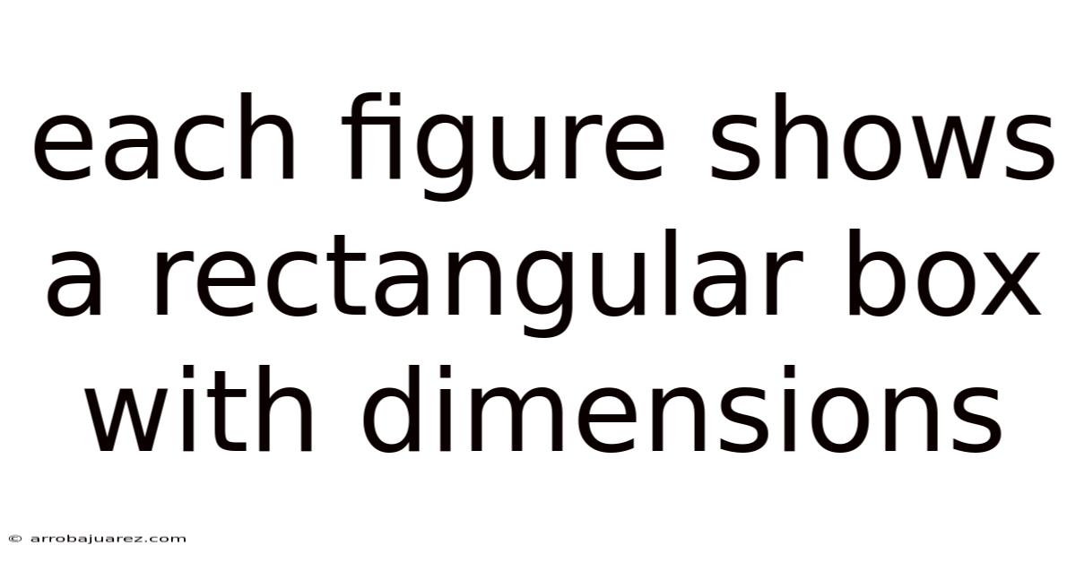 Each Figure Shows A Rectangular Box With Dimensions