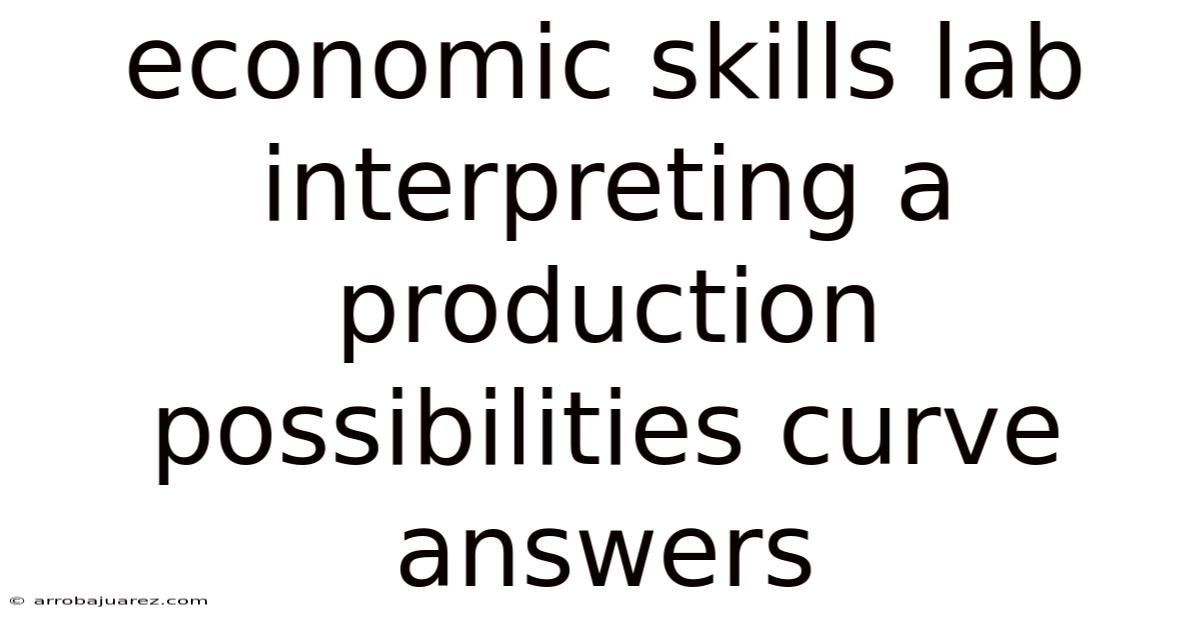 Economic Skills Lab Interpreting A Production Possibilities Curve Answers