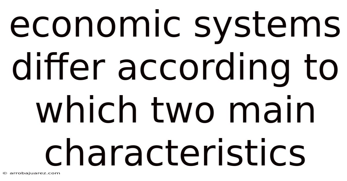 Economic Systems Differ According To Which Two Main Characteristics