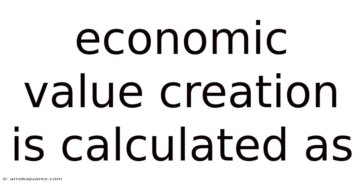 Economic Value Creation Is Calculated As
