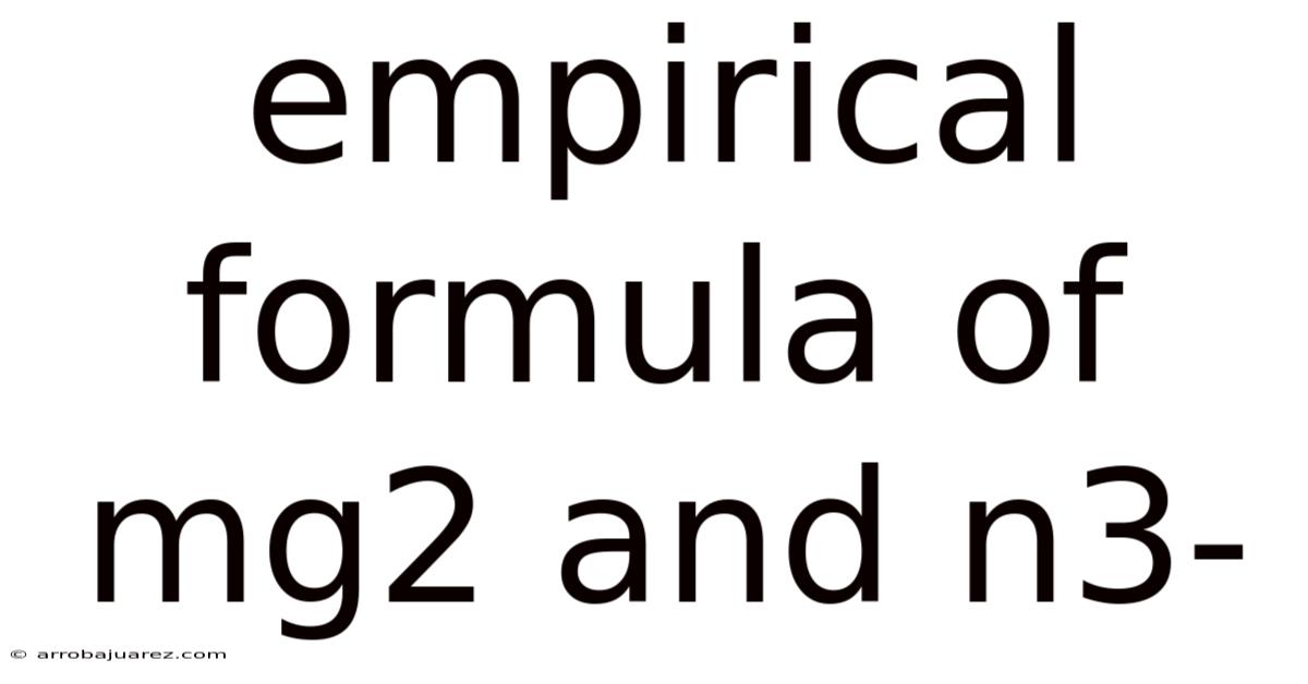 Empirical Formula Of Mg2 And N3-
