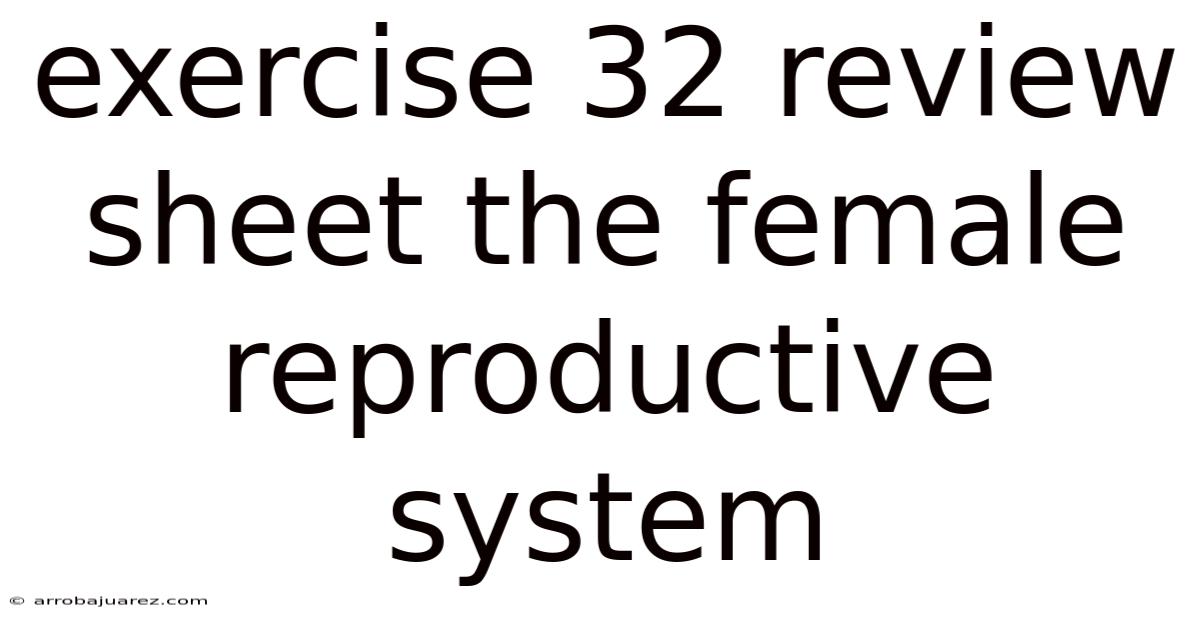 Exercise 32 Review Sheet The Female Reproductive System