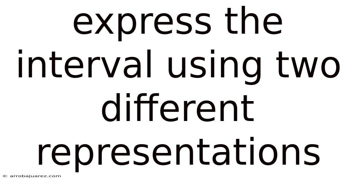 Express The Interval Using Two Different Representations