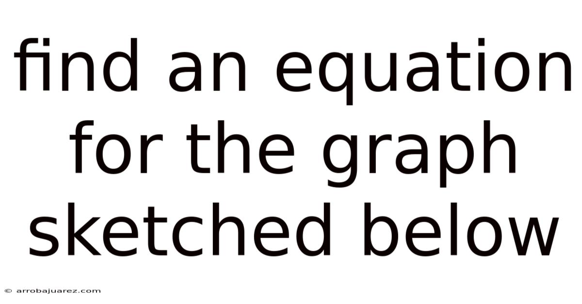 Find An Equation For The Graph Sketched Below