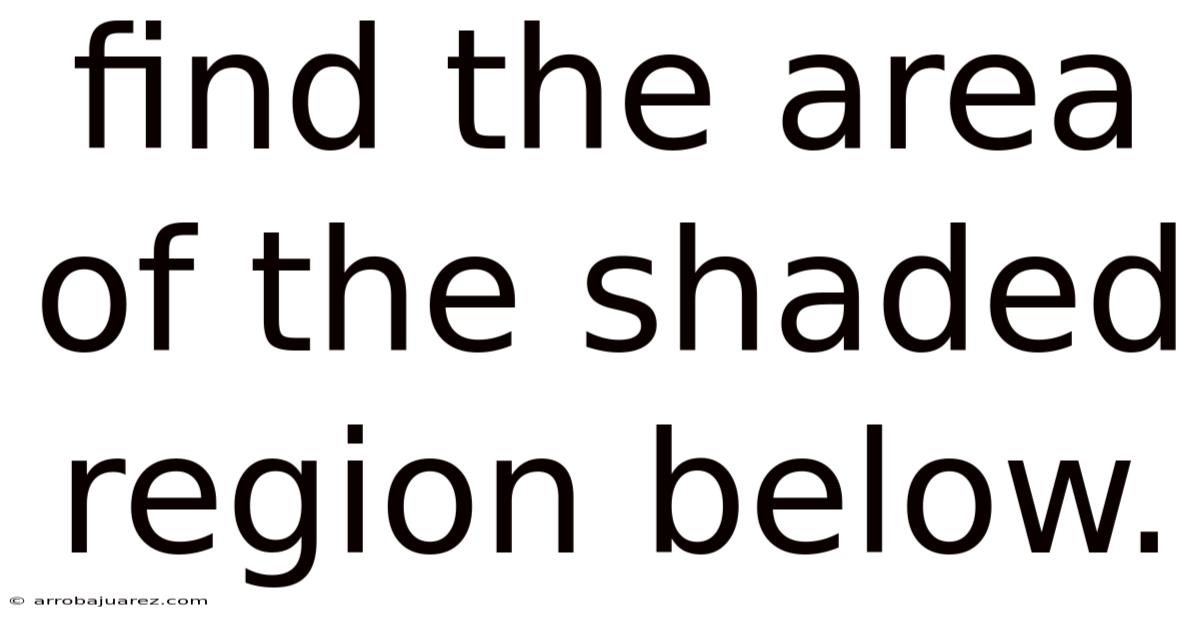 Find The Area Of The Shaded Region Below.