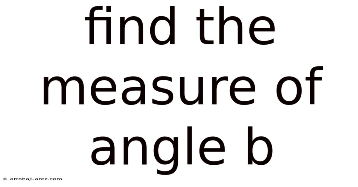 Find The Measure Of Angle B