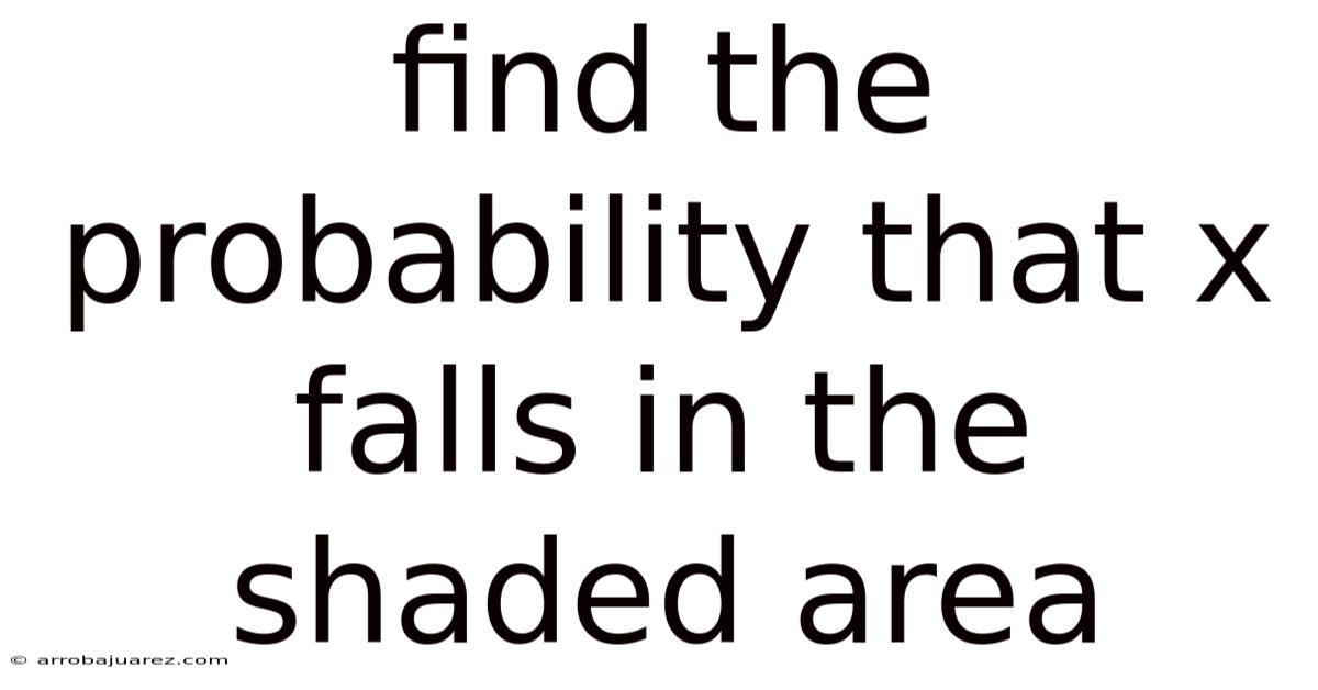 Find The Probability That X Falls In The Shaded Area