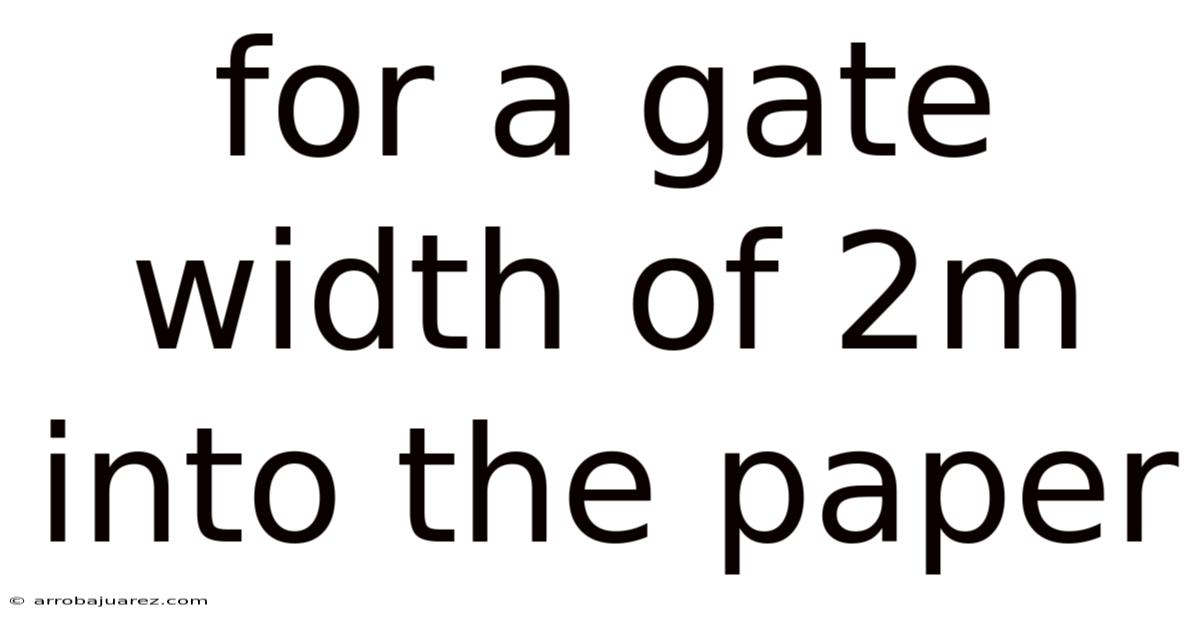 For A Gate Width Of 2m Into The Paper