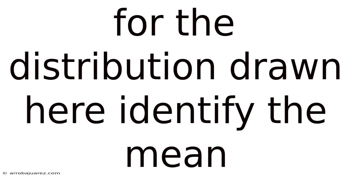 For The Distribution Drawn Here Identify The Mean