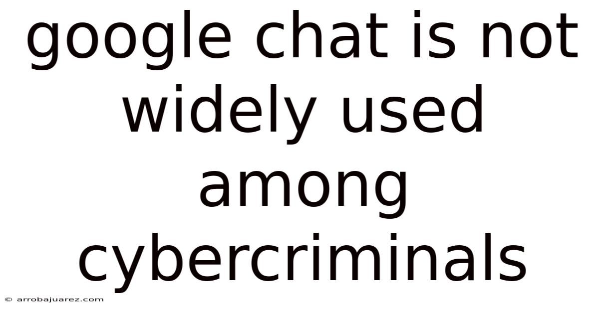 Google Chat Is Not Widely Used Among Cybercriminals