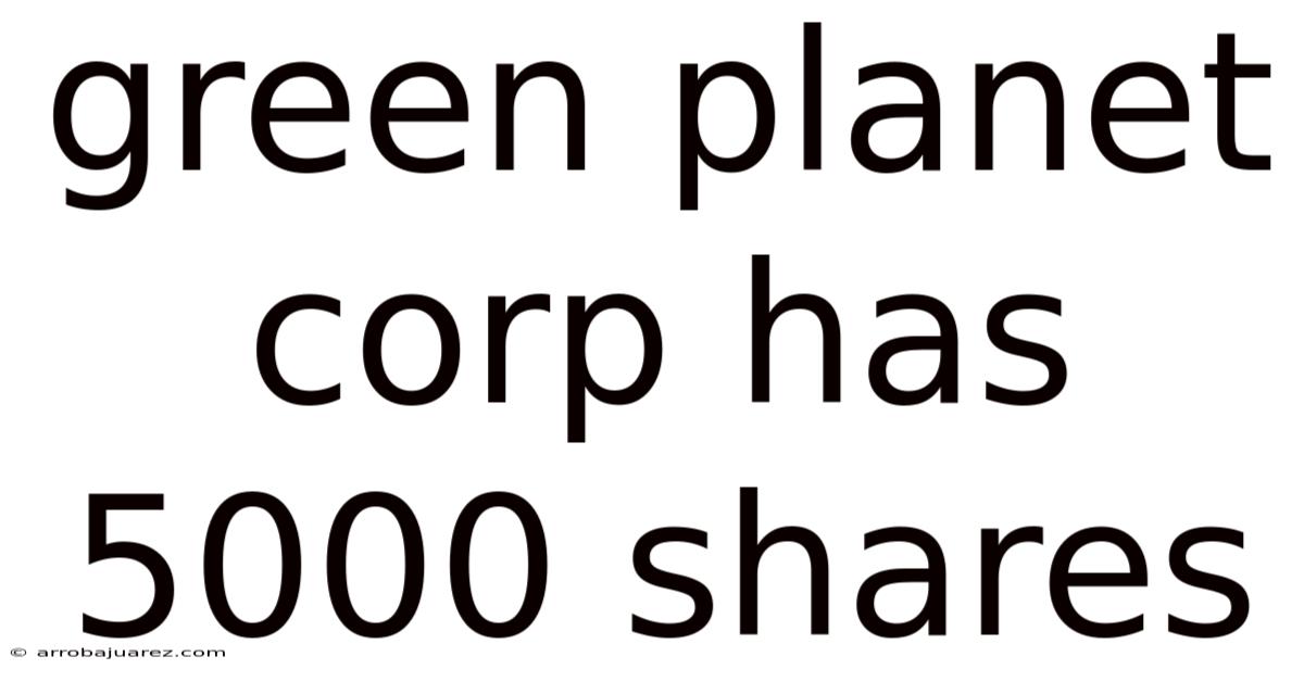 Green Planet Corp Has 5000 Shares