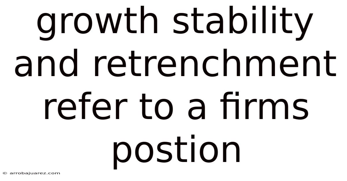Growth Stability And Retrenchment Refer To A Firms Postion