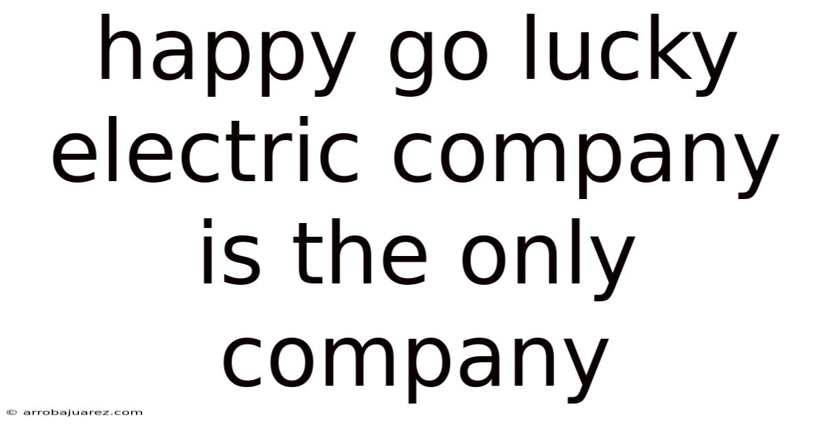 Happy Go Lucky Electric Company Is The Only Company