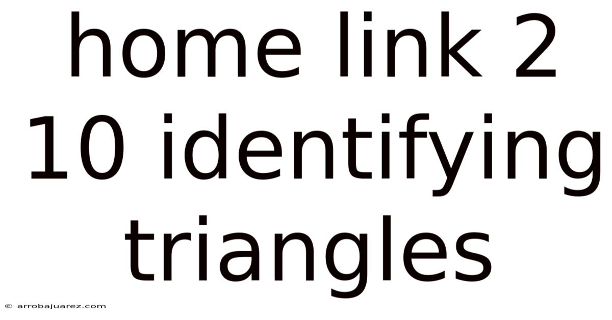 Home Link 2 10 Identifying Triangles