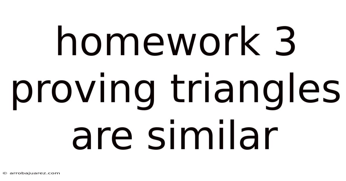 Homework 3 Proving Triangles Are Similar