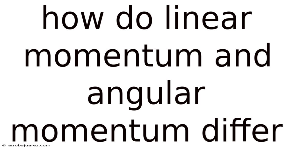 How Do Linear Momentum And Angular Momentum Differ