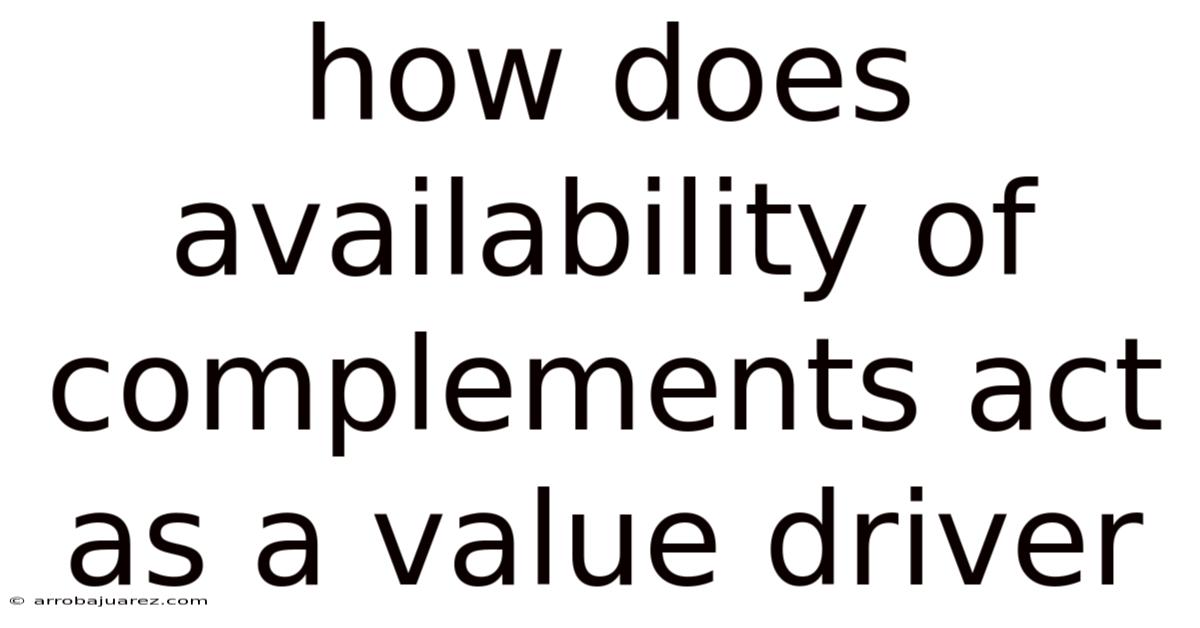 How Does Availability Of Complements Act As A Value Driver