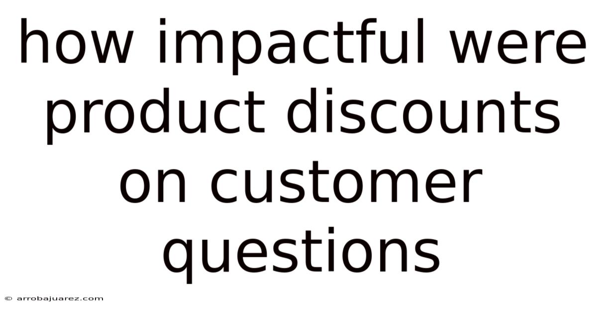 How Impactful Were Product Discounts On Customer Questions