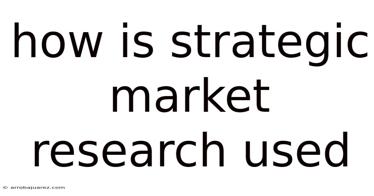 How Is Strategic Market Research Used