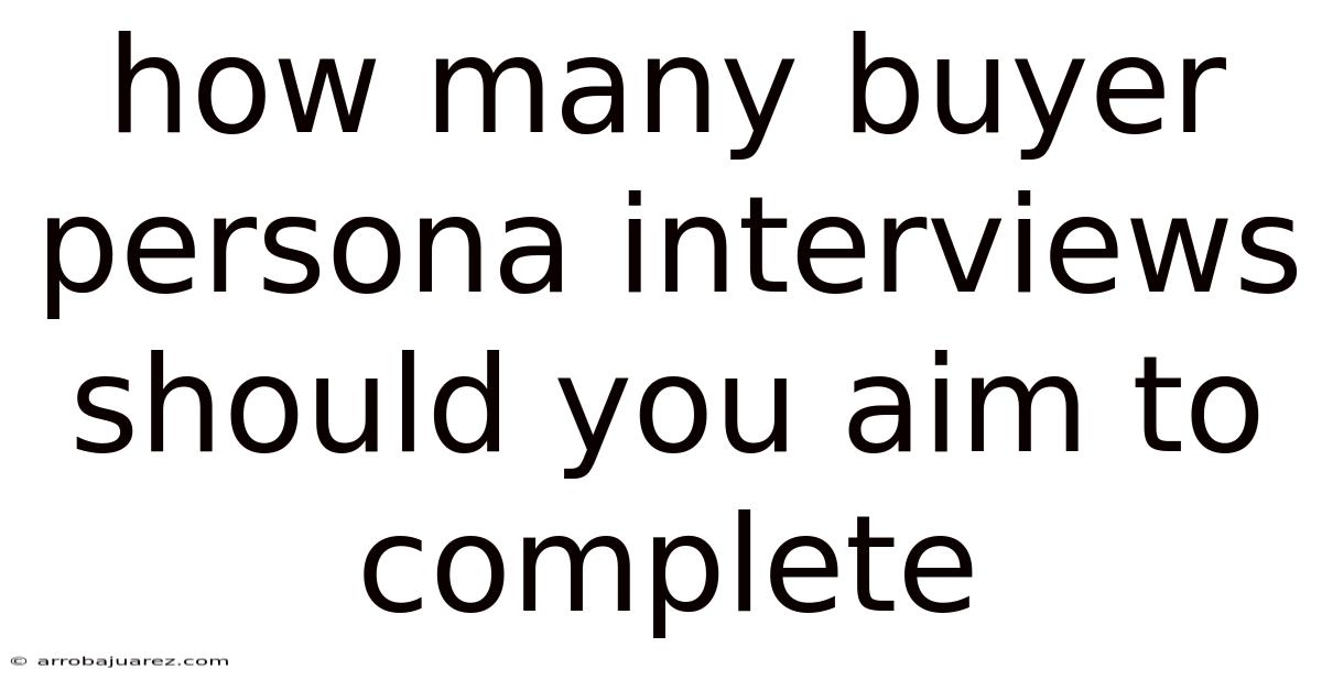 How Many Buyer Persona Interviews Should You Aim To Complete