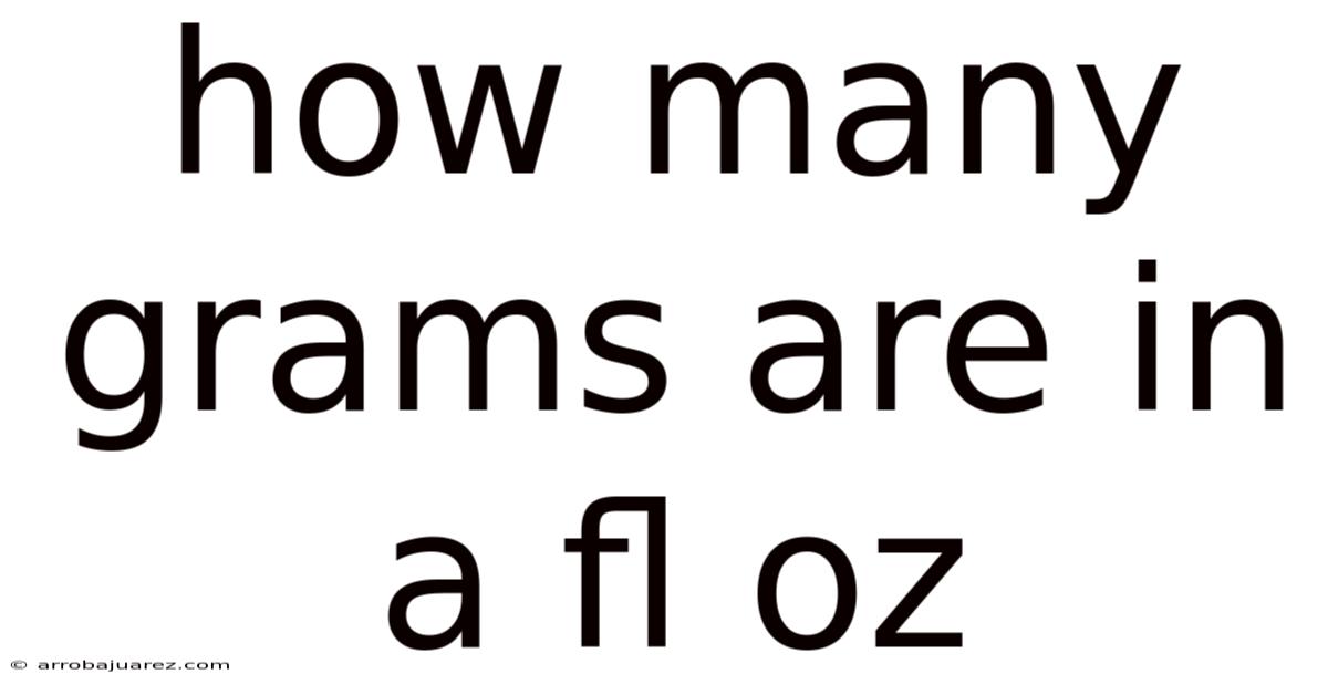How Many Grams Are In A Fl Oz
