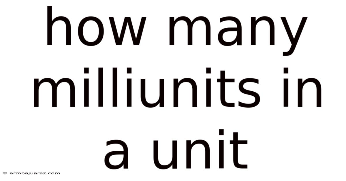 How Many Milliunits In A Unit