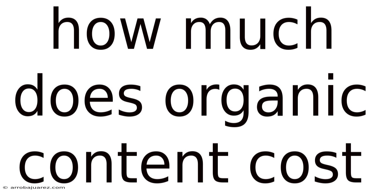 How Much Does Organic Content Cost