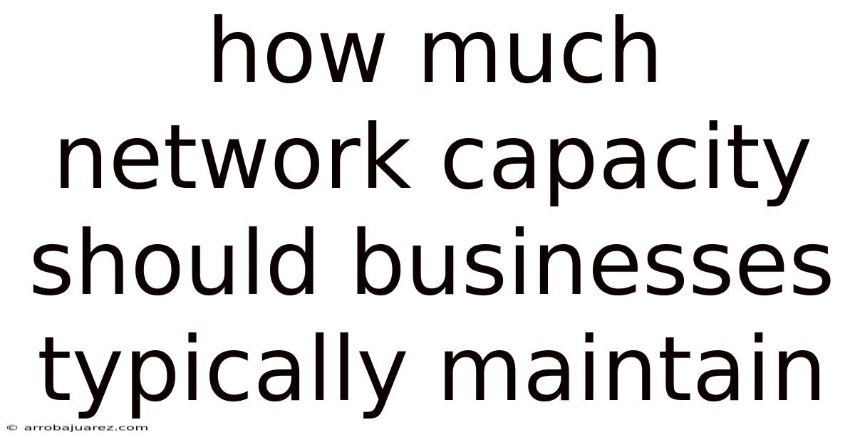 How Much Network Capacity Should Businesses Typically Maintain