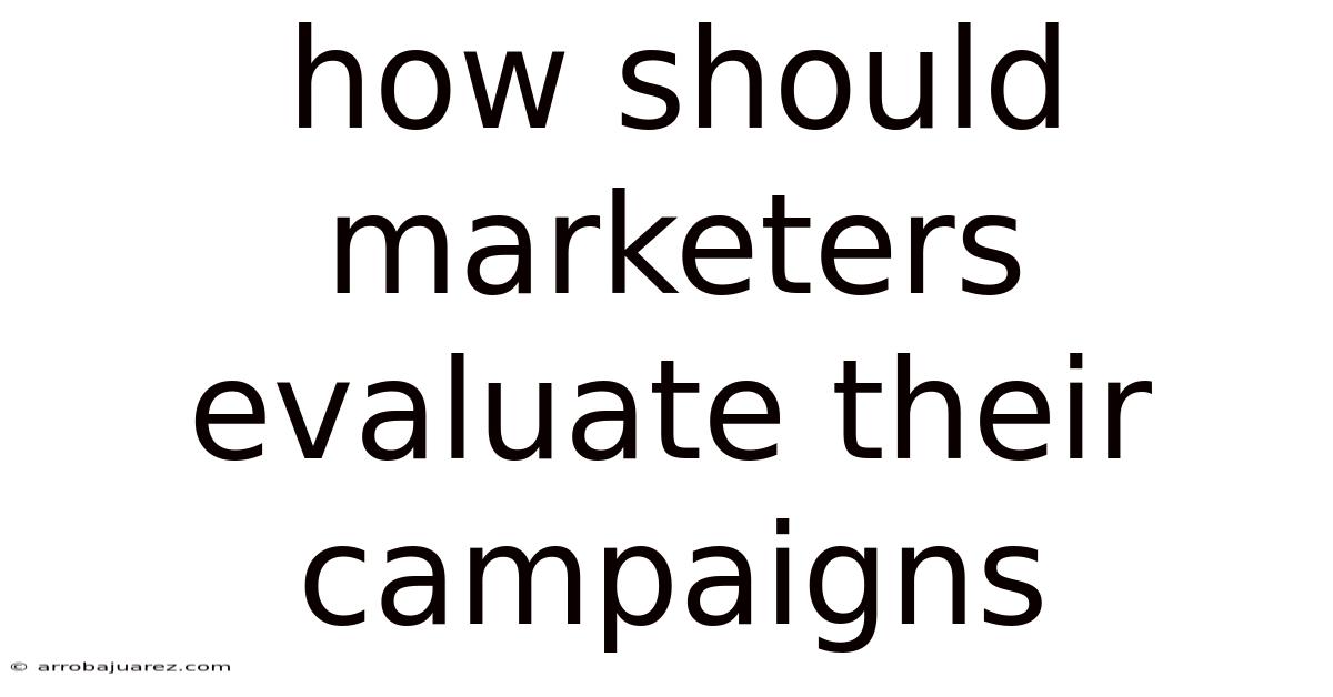 How Should Marketers Evaluate Their Campaigns