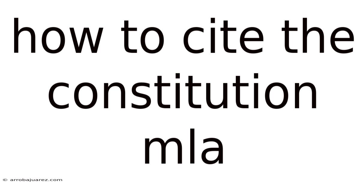 How To Cite The Constitution Mla