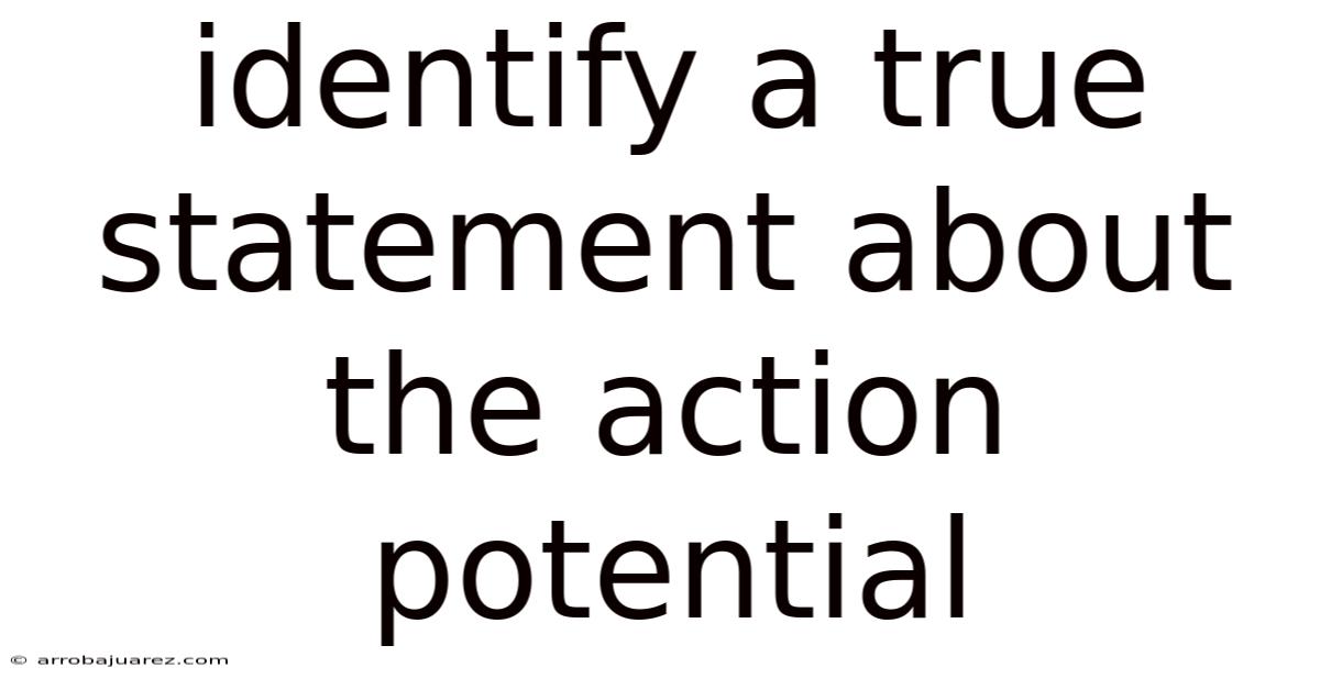 Identify A True Statement About The Action Potential