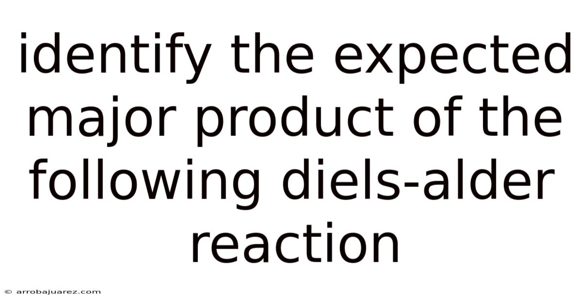 Identify The Expected Major Product Of The Following Diels-alder Reaction