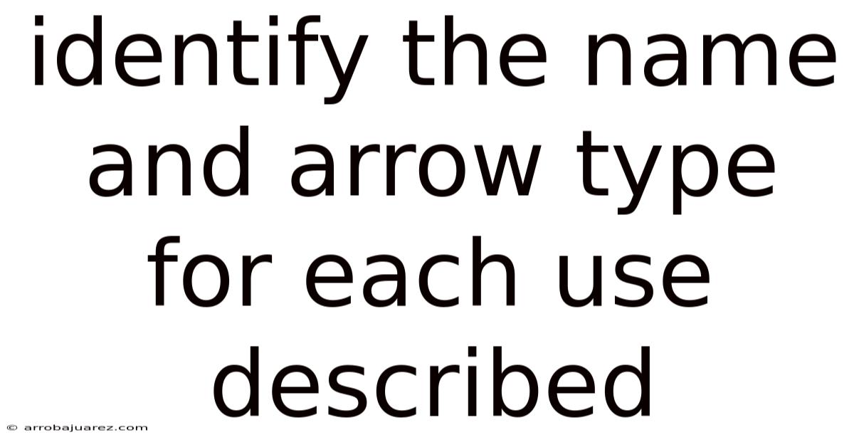 Identify The Name And Arrow Type For Each Use Described