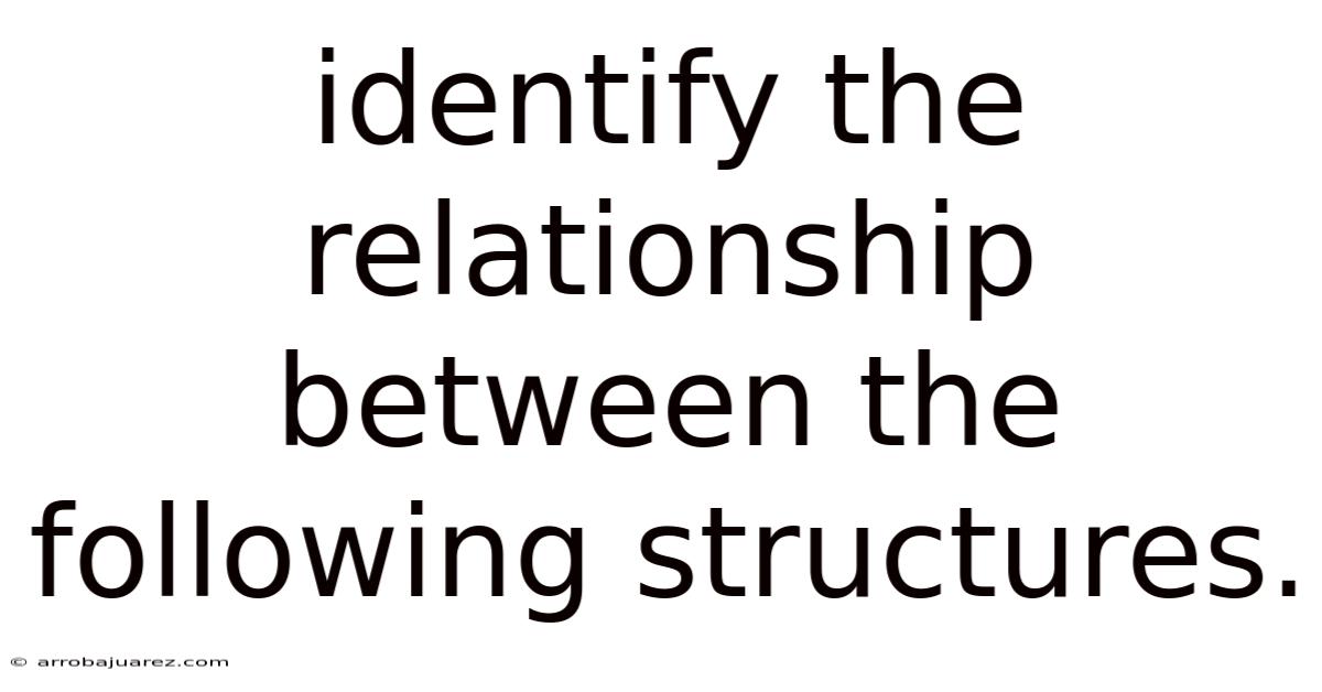 Identify The Relationship Between The Following Structures.