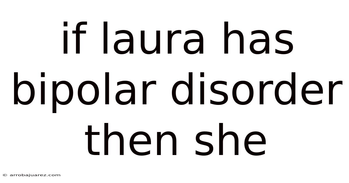 If Laura Has Bipolar Disorder Then She