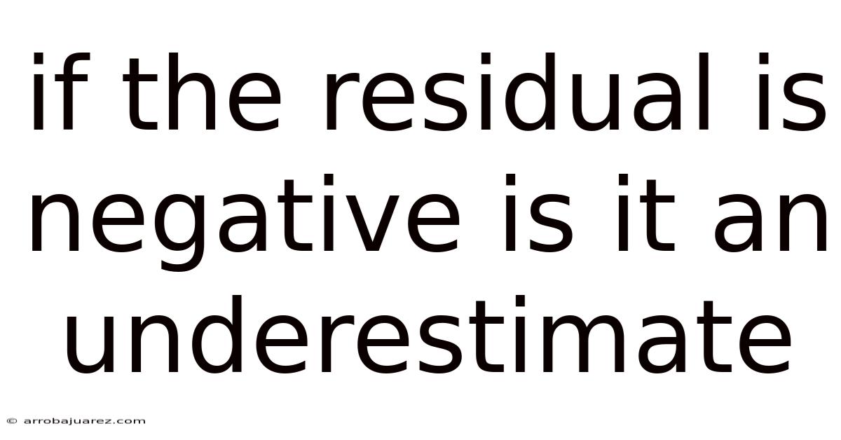 If The Residual Is Negative Is It An Underestimate