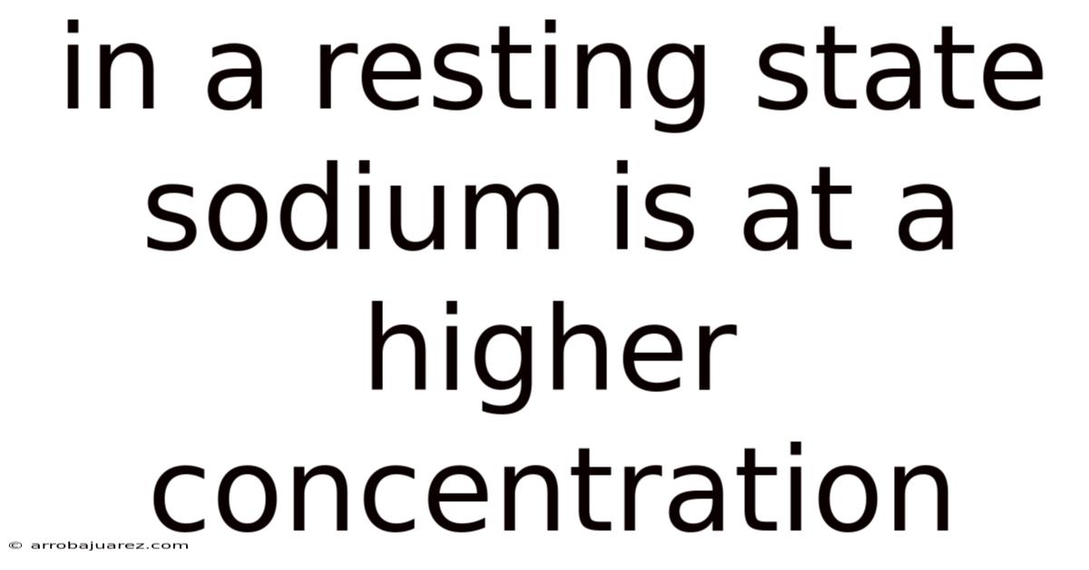In A Resting State Sodium Is At A Higher Concentration