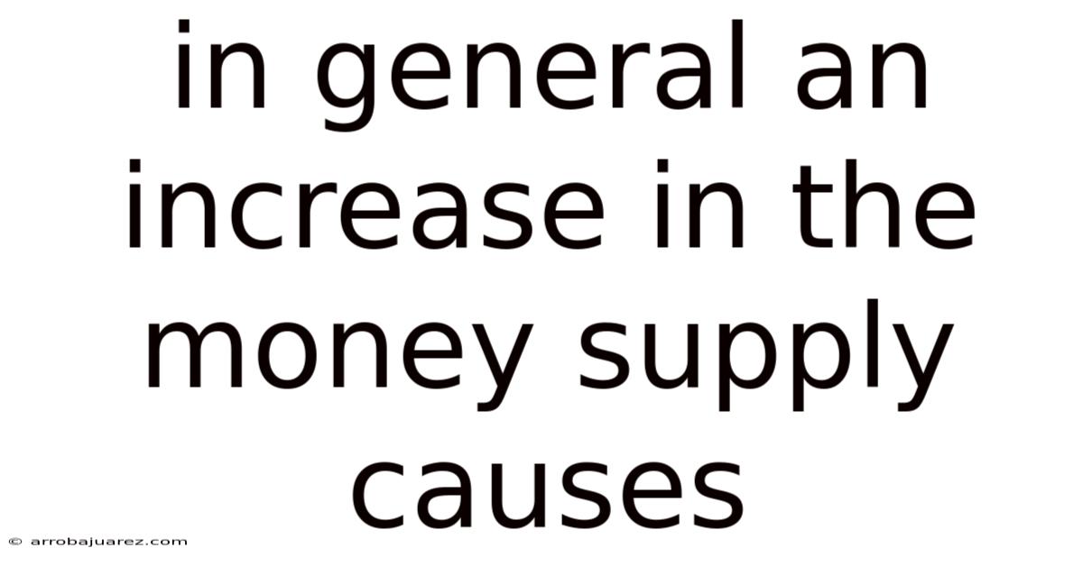 In General An Increase In The Money Supply Causes