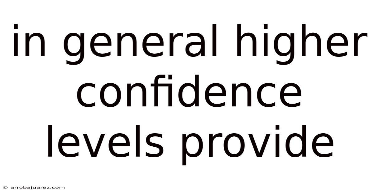 In General Higher Confidence Levels Provide