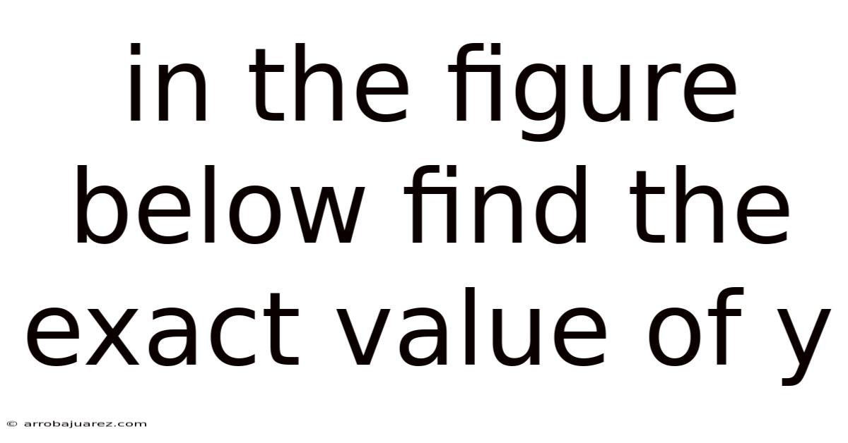 In The Figure Below Find The Exact Value Of Y