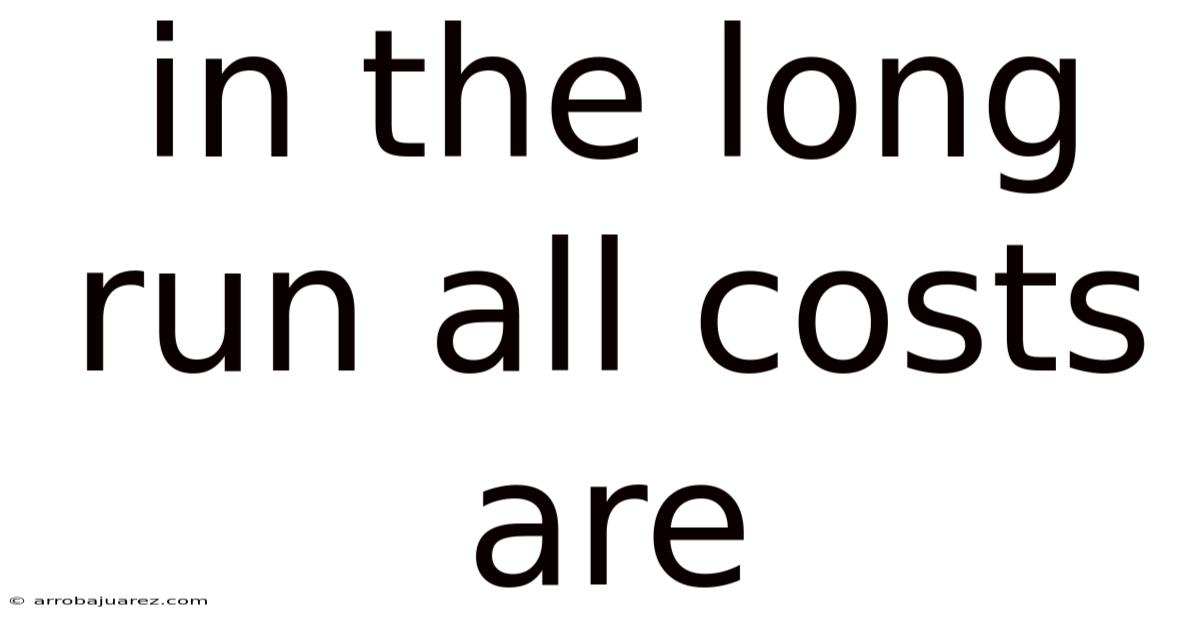 In The Long Run All Costs Are