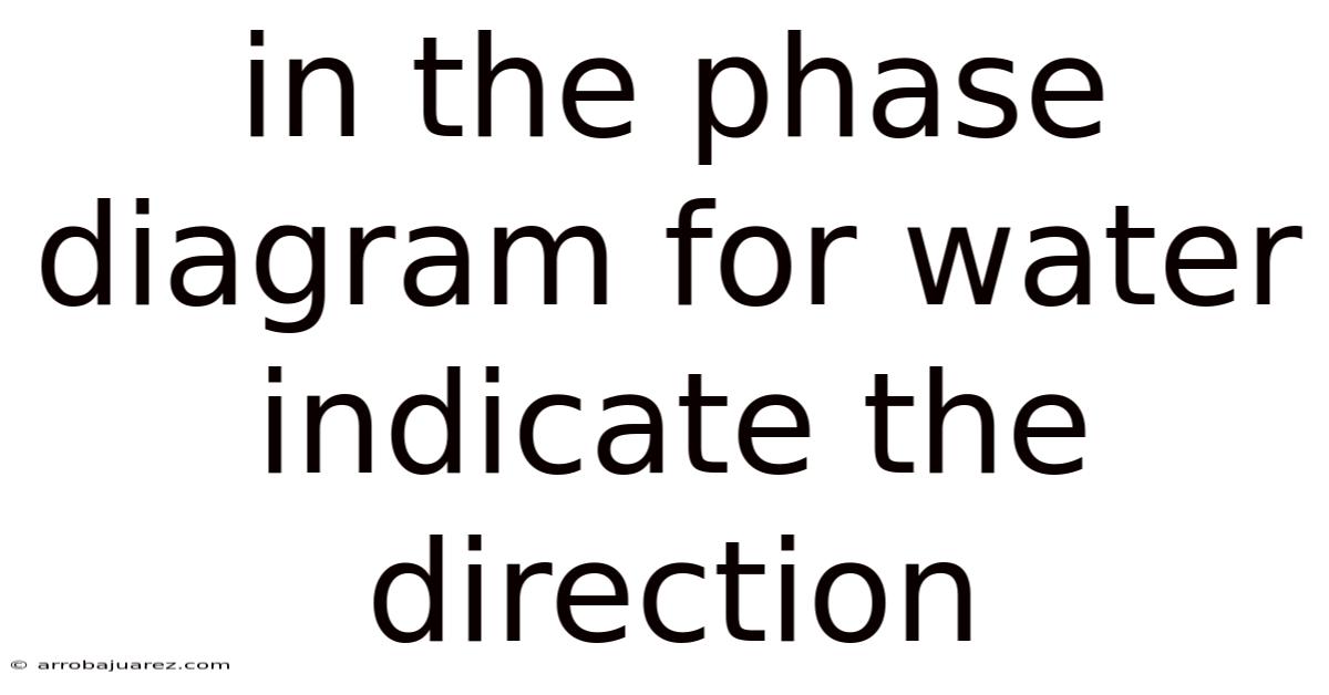 In The Phase Diagram For Water Indicate The Direction