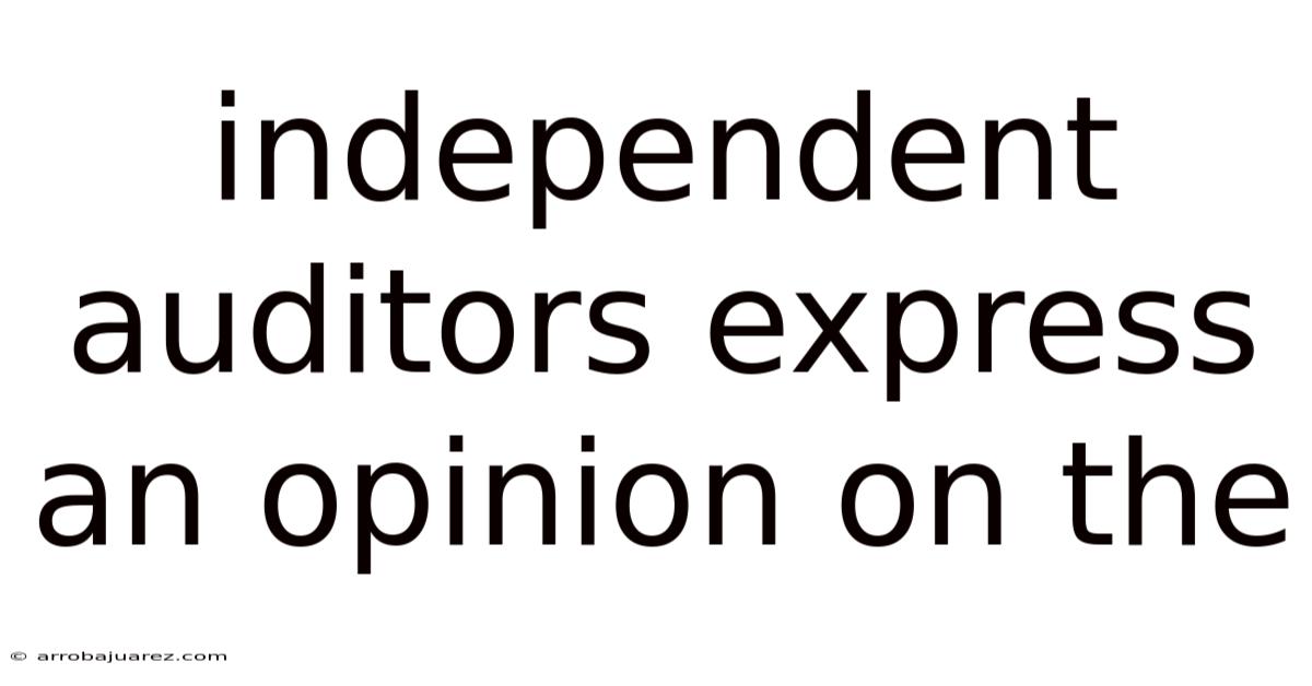 Independent Auditors Express An Opinion On The