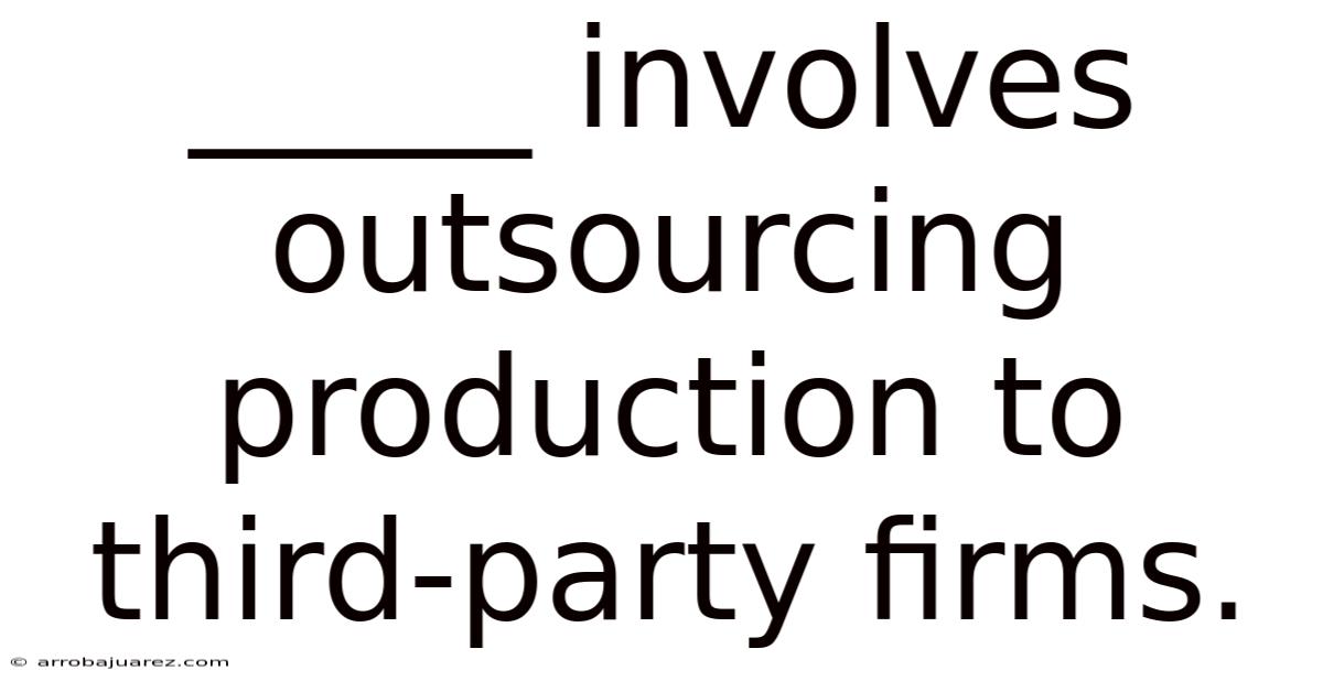 _____ Involves Outsourcing Production To Third-party Firms.