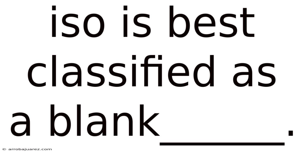 Iso Is Best Classified As A Blank______.